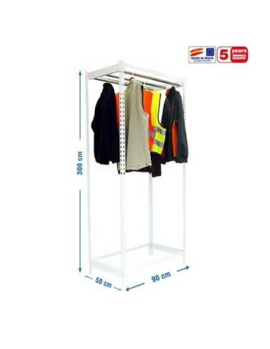 Estantería Guardarropa SIMONCLOTHING single 3/309050 blanco | Taquilla metálica SimonLocker para vestuarios y oficinas