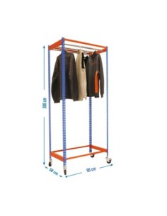 Estantería Guardarropa SIMONCLOTHING single con Ruedas 3/309050 azul/nara | Taquilla metálica SimonLocker para vestuarios y ofic