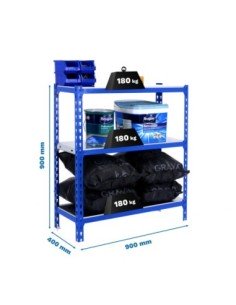 Estantería SIMONRACK Simonclick 3/400 900 azul/galva | Estantería sin tornillos con baldas de madera SimonRack