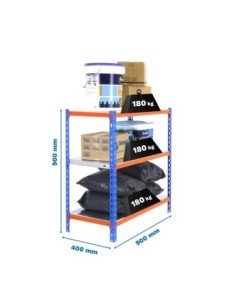 Estantería SIMONRACK Simonclick 3/400 900 azul/naranja/galva | Estantería sin tornillos con baldas de madera SimonRack