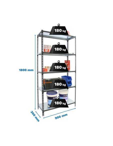 Estantería SIMONRACK Simonclick 5/300 antracita/galva