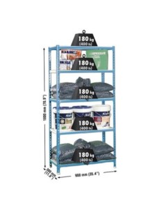 Estantería SIMONRACK Simonclick 5/300 azul/blanco | Estantería sin tornillos con baldas de madera SimonRack