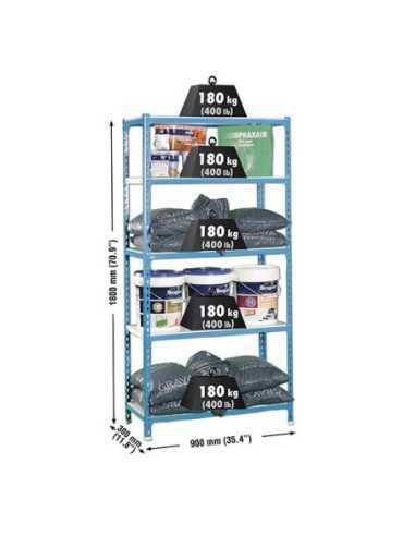 Estantería SIMONRACK Simonclick 5/300 azul/blanco | Estantería sin tornillos con baldas de madera SimonRack