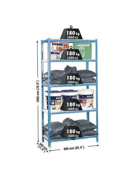 Estantería SIMONRACK Simonclick 5/300 azul/blanco | Estantería sin tornillos con baldas de madera SimonRack
