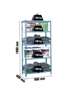 Estantería SIMONRACK Simonclick 5/400 azul/blanco | Estantería sin tornillos con baldas de madera SimonRack