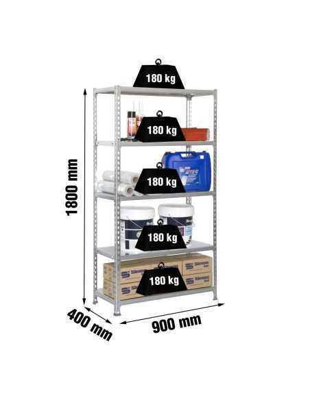 Estantería SIMONRACK Simonclick 5/400 galva/galva | Estantería sin tornillos con baldas de madera SimonRack