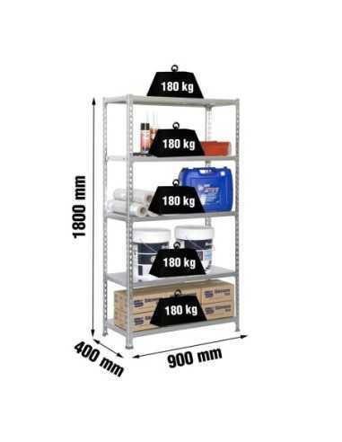 Estantería SIMONRACK Simonclick 5/400 gris/gris | Estantería metálica SimonRack para cargas de 300 kg