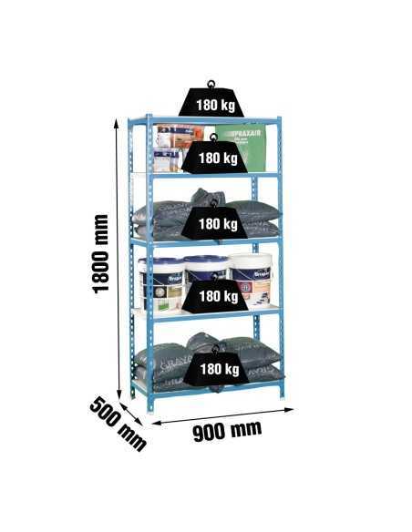 Estantería SIMONRACK Simonclick 5/500 azul/blanco | Estantería sin tornillos con baldas de madera SimonRack