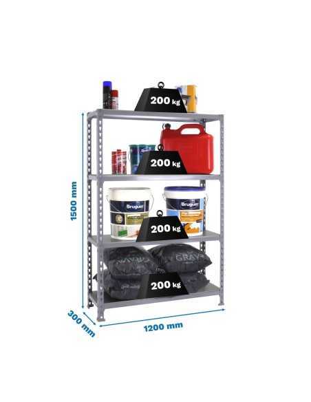 Estantería SIMONRACK Simonclick megaplus 4/300 1500 gris/gris
