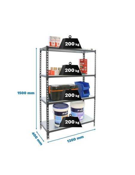 Estantería SIMONRACK Simonclick megaplus 4/400 1500 antracita/blan