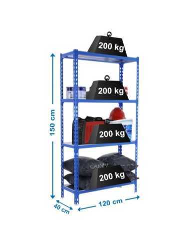 Estantería SIMONRACK Simonclick megaplus 4/400 1500 azul/galva