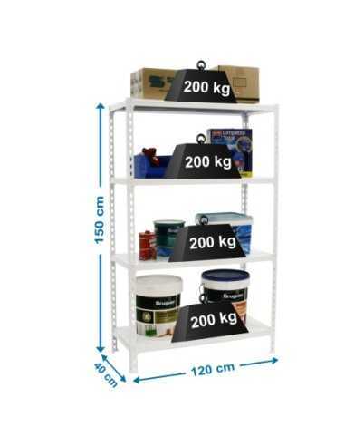 Estantería SIMONRACK Simonclick megaplus 4/400 1500 blanco/blanco