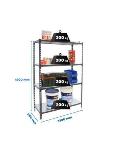 Estantería SIMONRACK Simonclick megaplus 4/500 1500 antracita/galva