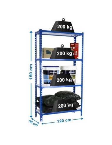 Estantería SIMONRACK Simonclick megaplus 4/500 1500 azul/blanco