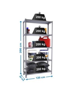 Estantería SIMONRACK Simonclick megaplus 5/300 gris/gris