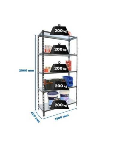 Estantería SIMONRACK Simonclick megaplus 5/400 antracita/antracita