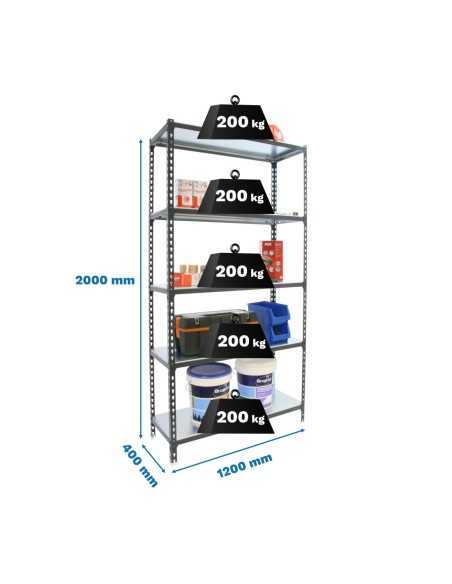 Estantería SIMONRACK Simonclick megaplus 5/400 antracita/antracita