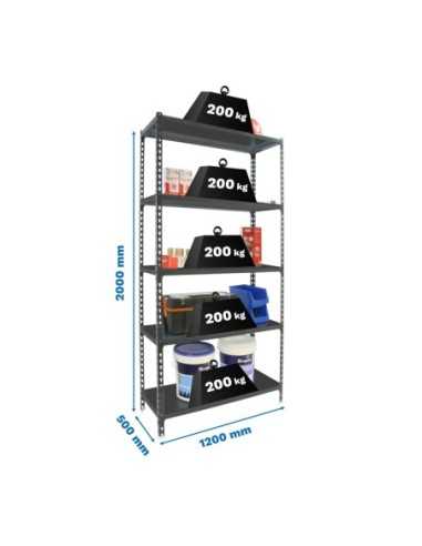 Estantería SIMONRACK Simonclick megaplus 5/500 antracita/antracita