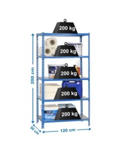 Estantería SIMONRACK Simonclick megaplus 5/500 azul/galva