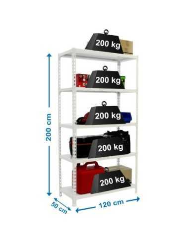 Estantería SIMONRACK Simonclick megaplus 5/500 blanco/blanco