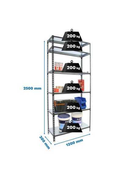 Estantería SIMONRACK Simonclick megaplus 6/300 2500 antracita/blan