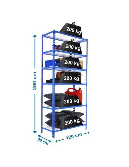 Estantería SIMONRACK Simonclick megaplus 6/300 2500 azul/blanco