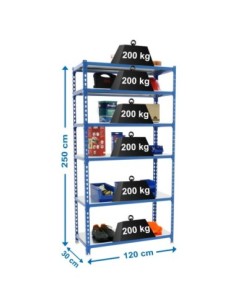 Estantería SIMONRACK Simonclick megaplus 6/300 2500 azul/galva