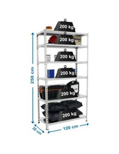 Estantería SIMONRACK Simonclick megaplus 6/300 2500 galva/galva