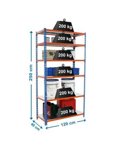 Estantería SIMONRACK Simonclick megaplus 6/400 2500 azul/naran/gal
