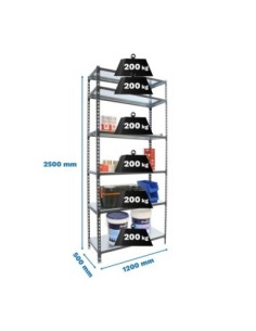 Estantería SIMONRACK Simonclick megaplus 6/500 2500 antracita/galva