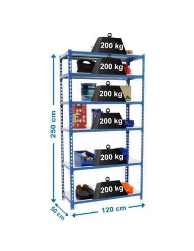 Estantería SIMONRACK Simonclick megaplus 6/500 2500 azul/galva