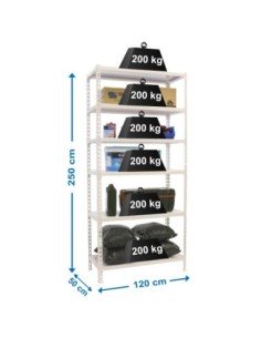 Estantería SIMONRACK Simonclick megaplus 6/500 2500 blanco/blanco