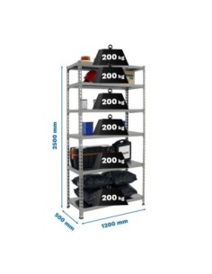 Estantería SIMONRACK Simonclick megaplus 6/500 2500 gris/gris