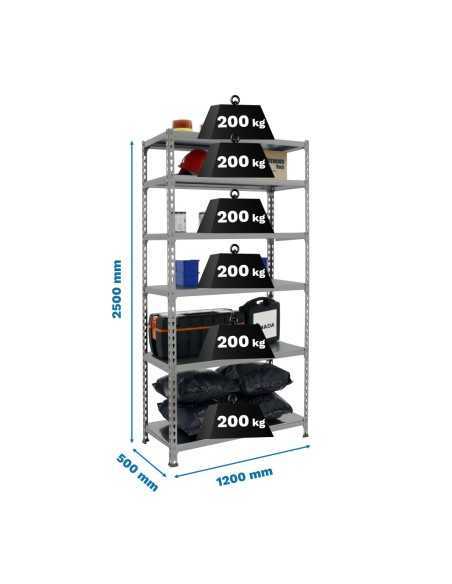 Estantería SIMONRACK Simonclick megaplus 6/500 2500 gris/gris
