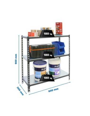 Estantería SIMONRACK Simonclick mini 3/300 900 antracita/galva