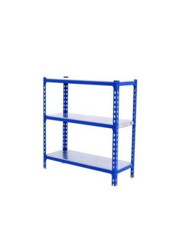 Estantería SIMONCLICK mini 3/500 900 azul/galvanizado | Estantería sin tornillos con baldas de madera SimonRack