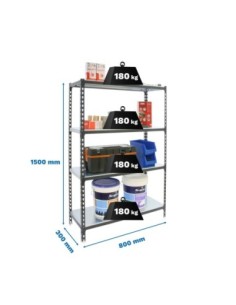 Estantería SIMONRACK Simonclick mini 4/300 1500 antracita/galva