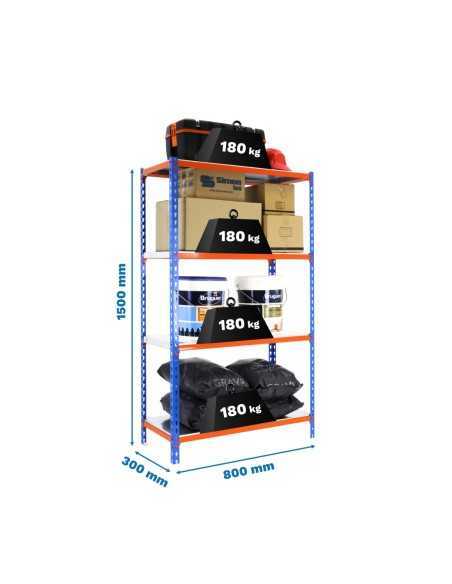 Estantería SIMONRACK Simonclick mini 4/300 1500 azul/naranja/galva