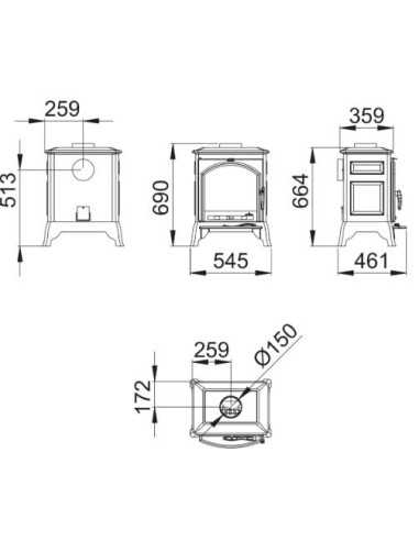 Estufa De Leña BRONPI Ordesa Hierro Fundido | Hogar Cahersa