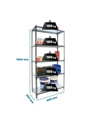 Estantería SIMONRACK Simonclick mini 5/300 antracita/galva