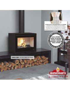 Estufa de leña BRONPI CAIRO-70-BOX FRONTAL CON CRISTAL VISION BRONPI 2