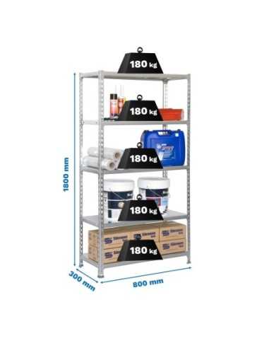 Estantería SIMONRACK Simonclick mini 5/300 gris/gris
