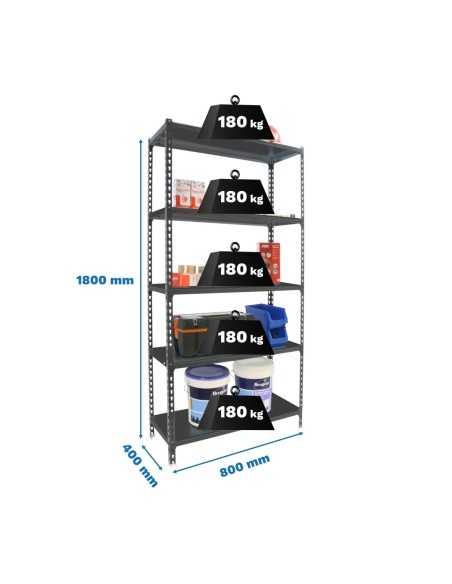 Estantería SIMONRACK Simonclick mini 5/400 antracita/antracita