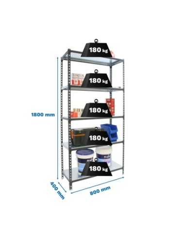 Estantería SIMONRACK Simonclick mini 5/400 antracita/galva
