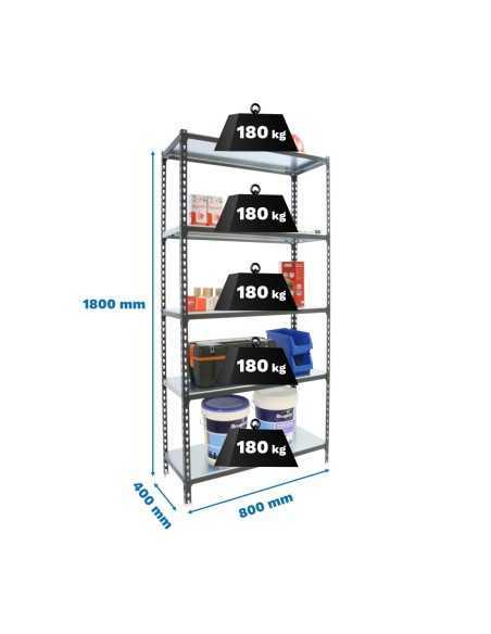 Estantería SIMONRACK Simonclick mini 5/400 antracita/galva