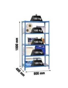 Estantería SIMONRACK Simonclick mini 5/400 azul/galva | Estantería metálica SimonRack para cargas de 300 kg