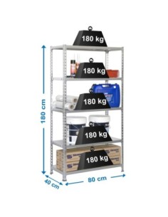 Estantería SIMONRACK Simonclick mini 5/400 galva/galva | Estantería metálica SimonRack para cargas de 300 kg