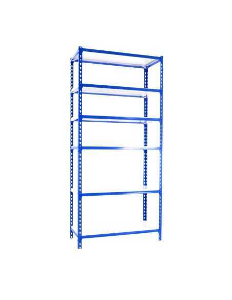 Estantería SIMONCLICK mini 6/400 azul/blanco | Estantería sin tornillos con baldas de madera SimonRack