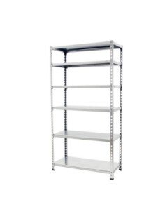 Estantería SIMONCLICK mini 6/400 galvanizado/galvanizado | Estantería sin tornillos con baldas de madera SimonRack