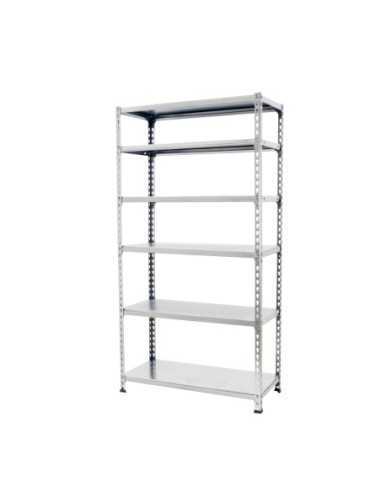 Estantería SIMONCLICK mini 6/400 galvanizado/galvanizado | Estantería sin tornillos con baldas de madera SimonRack
